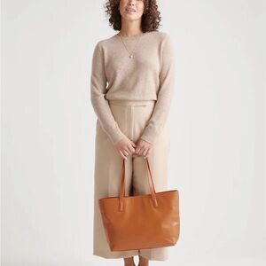 Quince Leather Tote in Cognac
